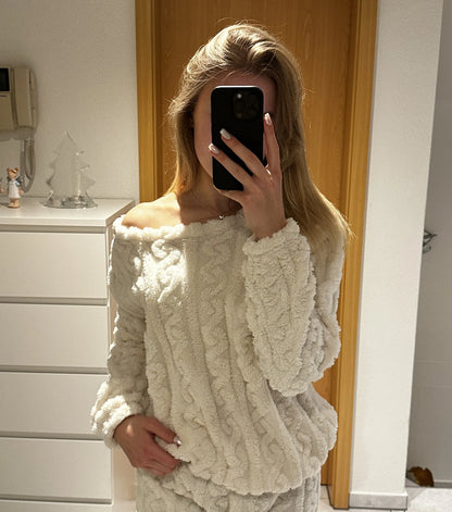 Olivia - Fluffy Velour Pyjamasæt